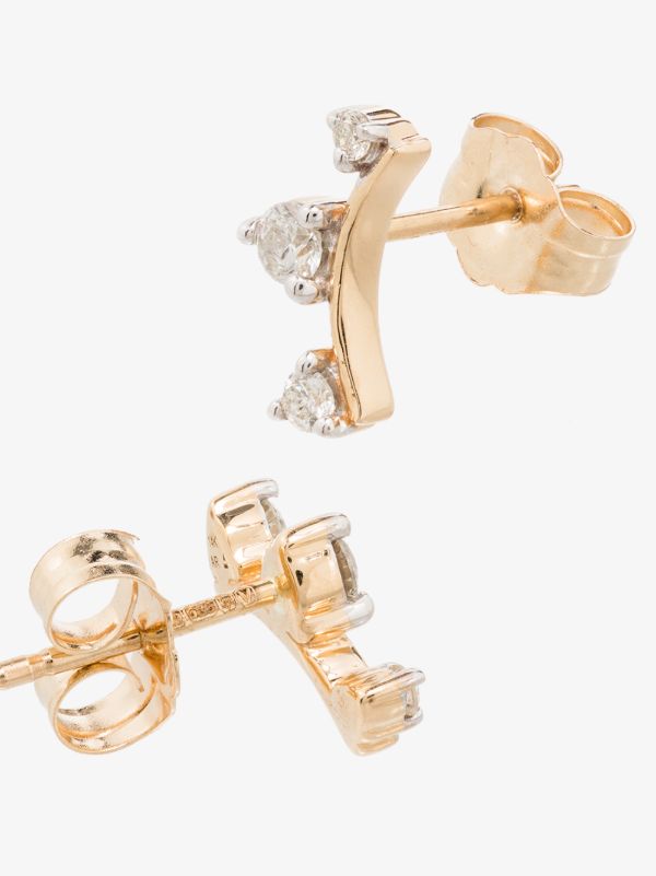 Adina Reyter 14K Yellow Gold Amigos Curve Diamond Earrings | Browns Fine Earrings