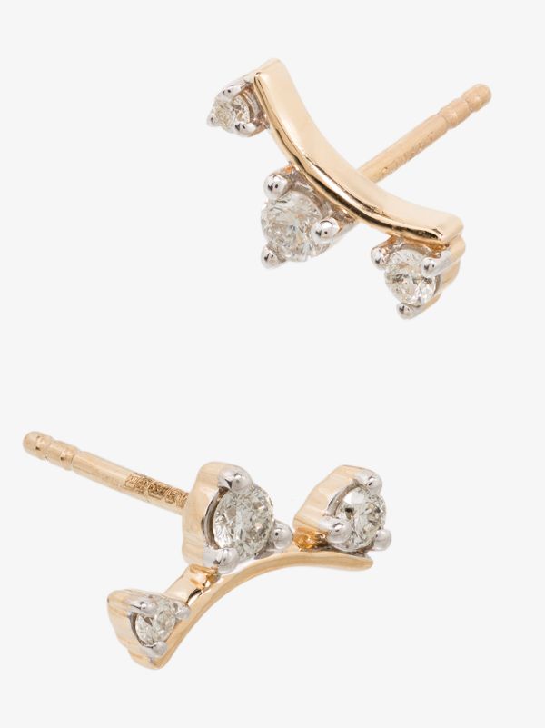 Adina Reyter 14K Yellow Gold Amigos Curve Diamond Earrings | Browns Fine Earrings