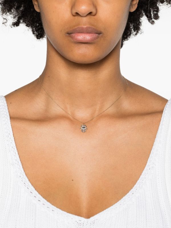 Adina Reyter 14K Yellow Gold Hamsa Diamond Necklace | Browns Fine Necklaces