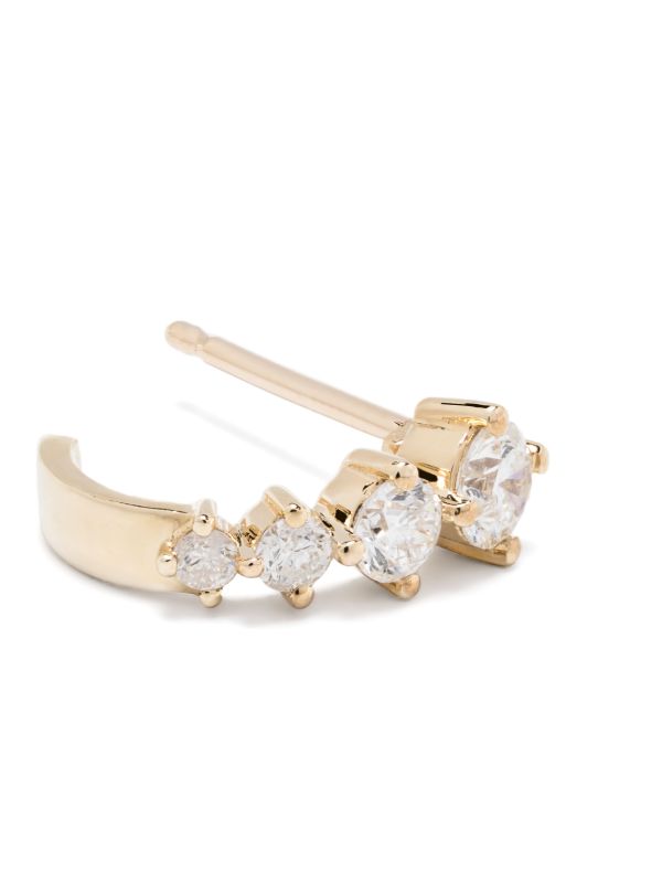 Adina Reyter 14K Yellow Gold J Hoop Diamond Earrings | Browns Fine Earrings