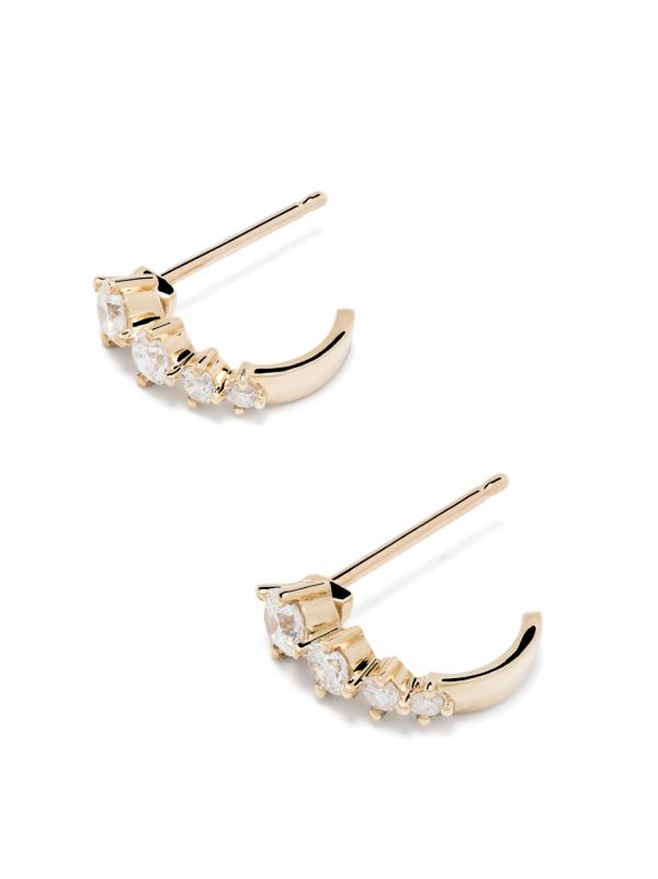 Adina Reyter 14K Yellow Gold J Hoop Diamond Earrings | Browns Fine Earrings