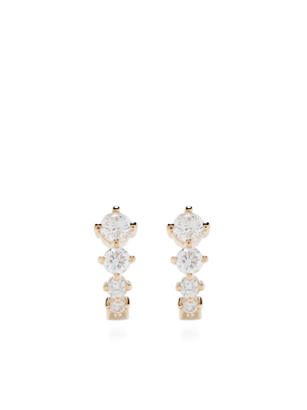 Adina Reyter 14K Yellow Gold J Hoop Diamond Earrings | Browns Fine Earrings