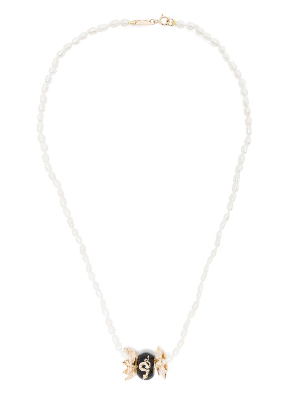 Adina Reyter 14K Yellow Gold Pearl And Diamond Necklace | Browns Fine Necklaces