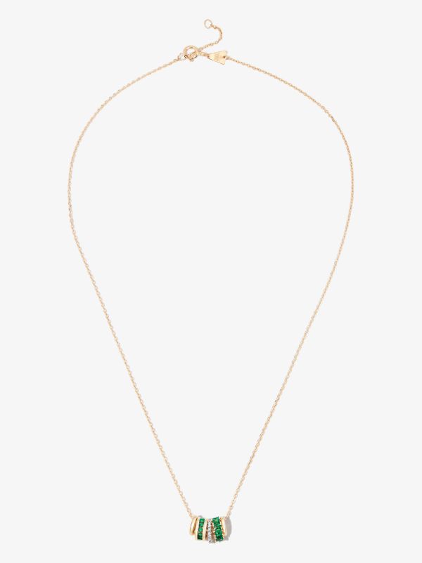 Adina Reyter 14K Yellow Gold Rager Emerald And Diamond Necklace | Browns Fine Necklaces