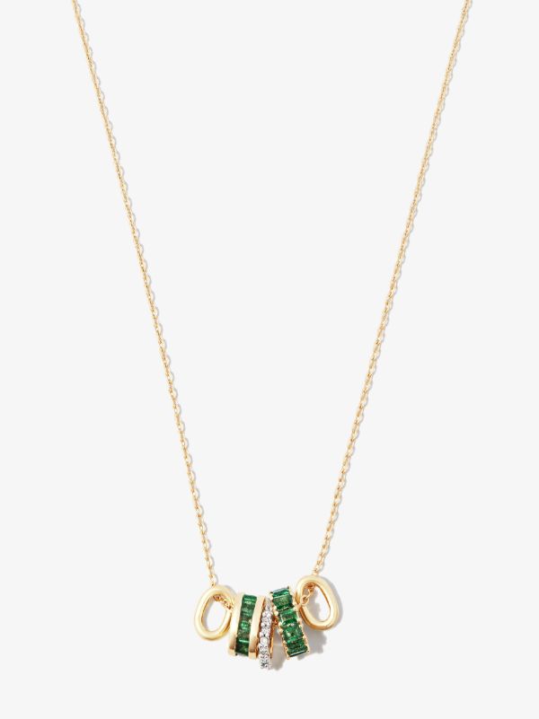 Adina Reyter 14K yellow gold Rager emerald and diamond necklace | Browns Fine Necklaces
