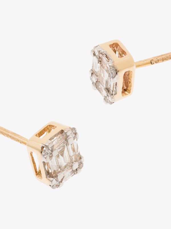 Adina Reyter 14K Yellow Gold Square Diamond Stud Earrings | Browns Fine Earrings