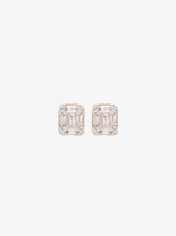 Adina Reyter 14K yellow gold square diamond stud earrings | Browns Fine Earrings