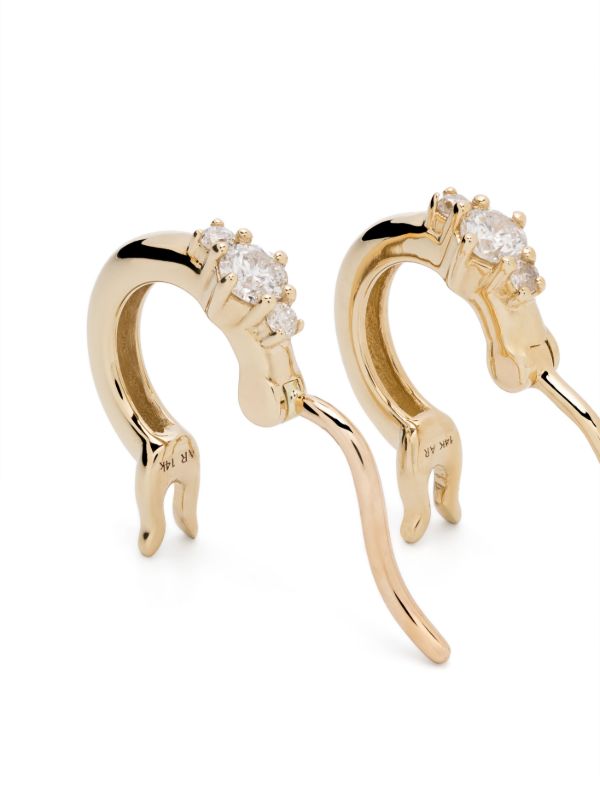 Adina Reyter 14K Yellow Gold Trio Diamond Huggie-Hoop Earrings | Browns Fine Earrings
