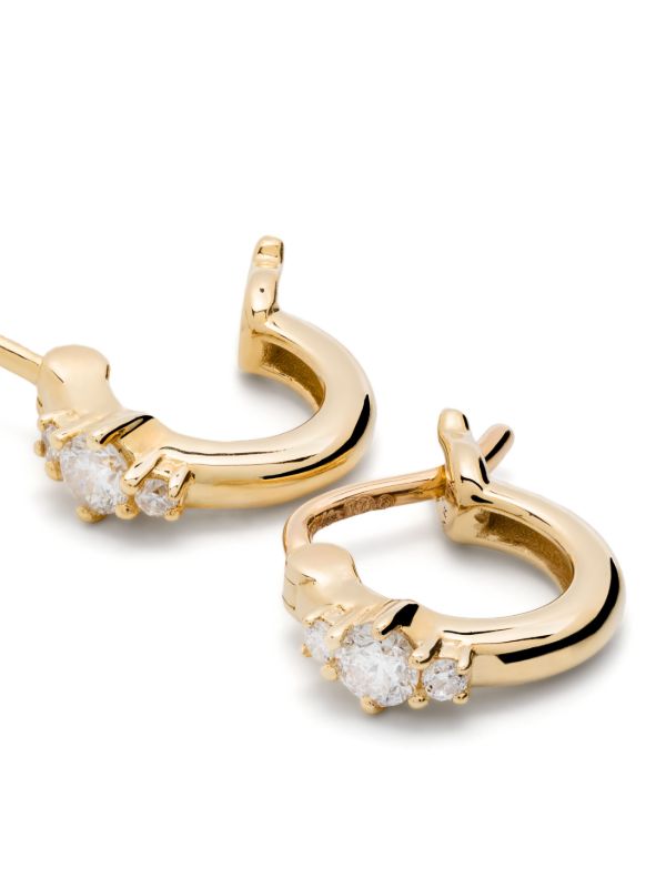 Adina Reyter 14K Yellow Gold Trio Diamond Huggie-Hoop Earrings | Browns Fine Earrings