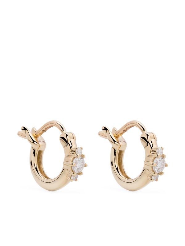 Adina Reyter 14K Yellow Gold Trio Diamond Huggie-Hoop Earrings | Browns Fine Earrings