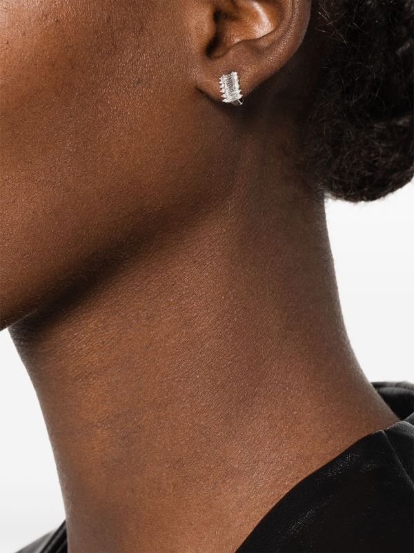 Adina Reyter Sterling Silver Stack Baguette Diamond Earrings | Browns Fine Earrings