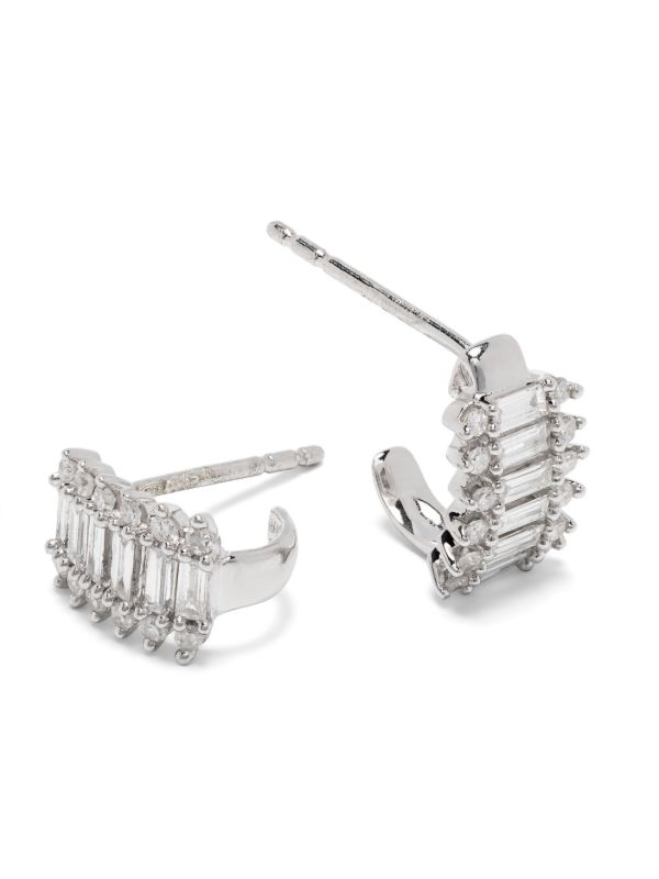 Adina Reyter Sterling Silver Stack Baguette Diamond Earrings | Browns Fine Earrings