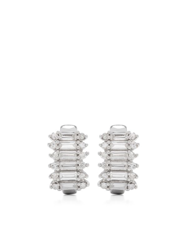 Adina Reyter Sterling Silver Stack Baguette Diamond Earrings | Browns Fine Earrings