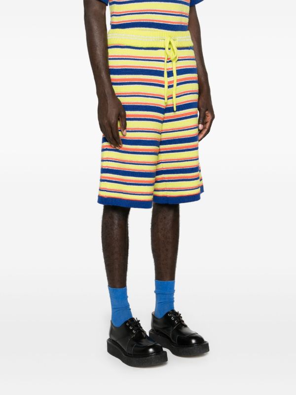 Agbobly Yellow Striped Ribbed Shorts | Browns Track & Running Shorts