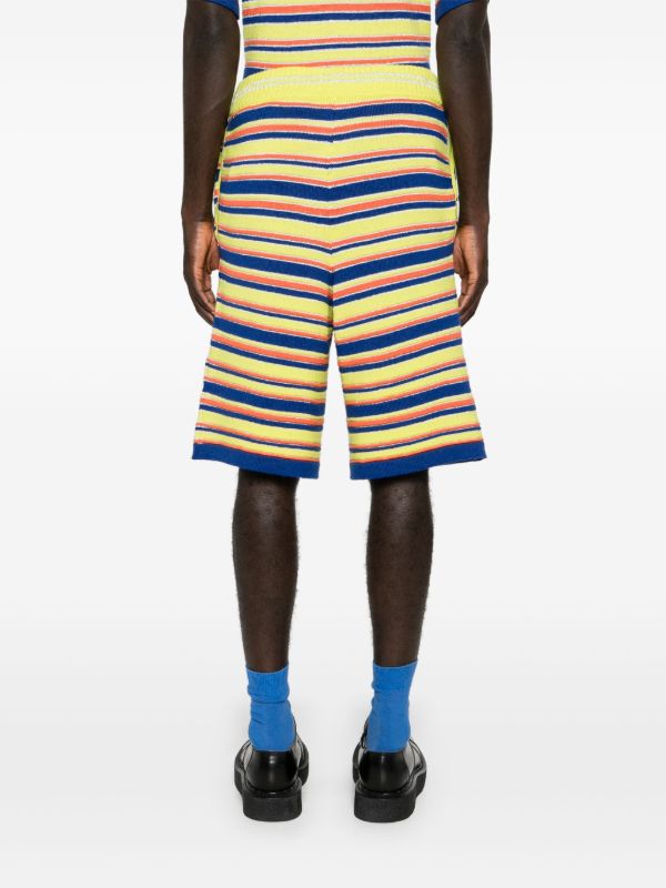 Agbobly Yellow Striped Ribbed Shorts | Browns Track & Running Shorts