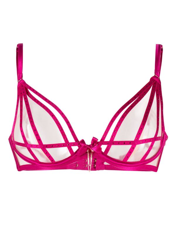 Agent Provocateur Pink Rubi Crystal Underwired Bra | Browns Bras