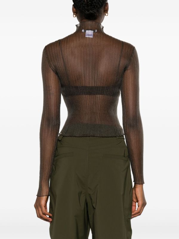 AISLING CAMPS Grey Modern Mist Sheer Long Sleeve Top | Browns T-Shirts & Jersey Shirts