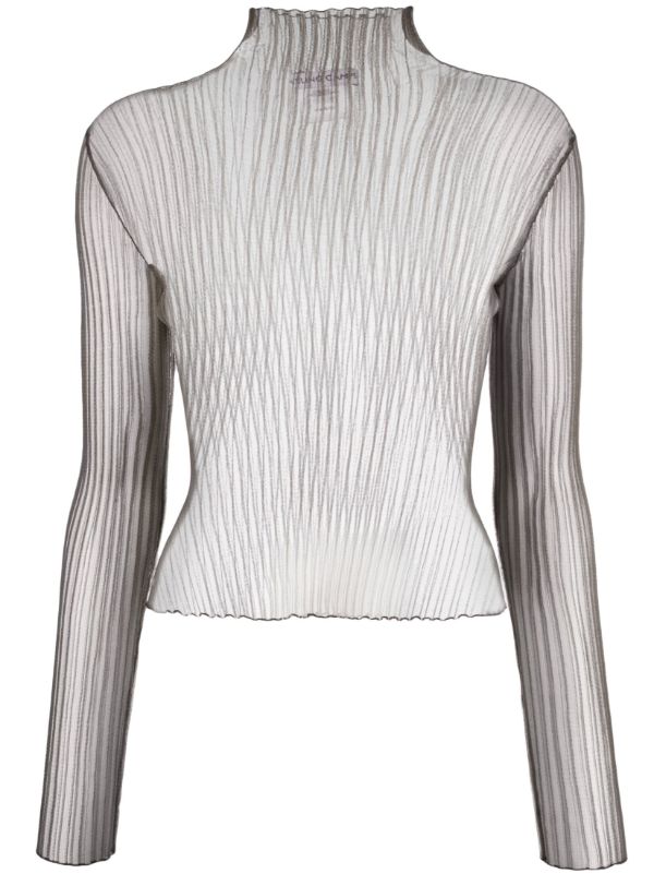 AISLING CAMPS Grey Modern Mist Sheer Long Sleeve Top | Browns T-Shirts & Jersey Shirts
