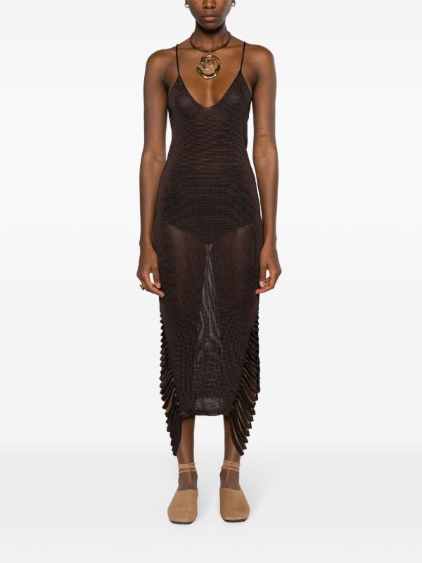 AISLING CAMPS Purple Stalactite Knit Dress | Browns Sweater Dresses