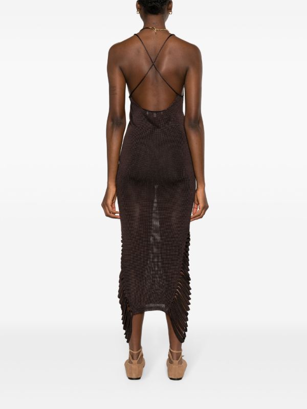 AISLING CAMPS Purple Stalactite Knit Dress | Browns Sweater Dresses