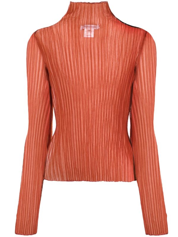 AISLING CAMPS Red Modern Mist Sheer Long Sleeve Top | Browns T-Shirts & Jersey Shirts