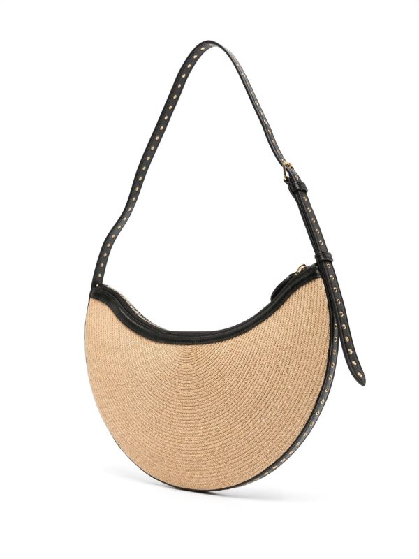 Alaïa Beige Half-Moon Woven Shoulder Bag | Browns Shoulder Bags