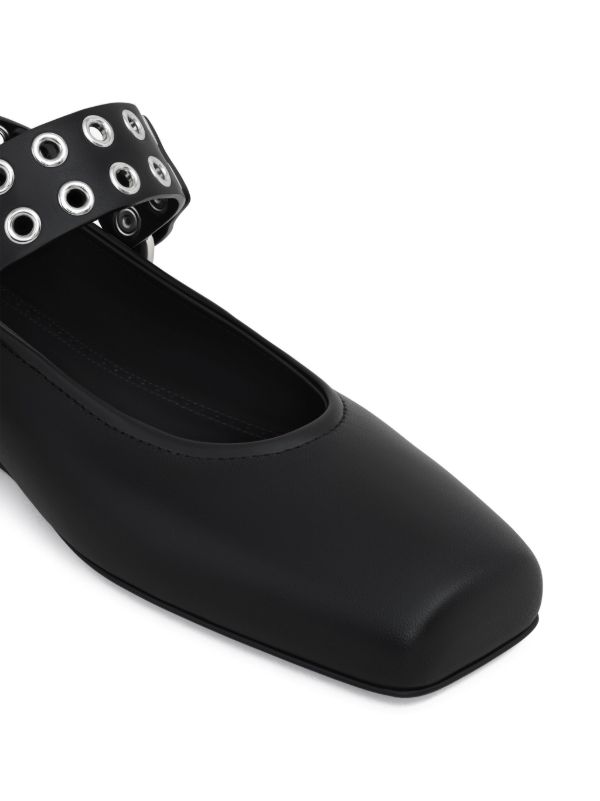 Alaïa Black Biker Ballet Flats | Browns Ballerina Shoes