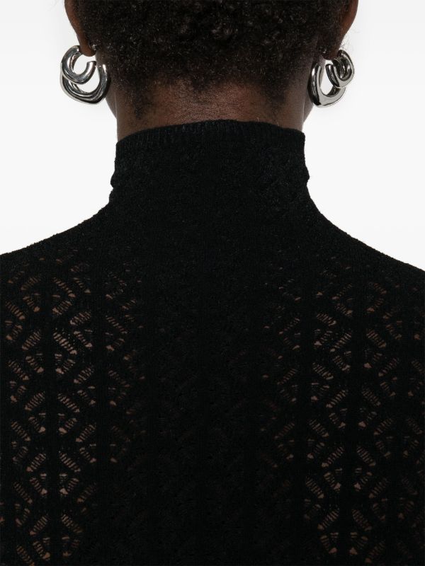 Alaïa Black Geometric-Lace Bodysuit | Browns T-Shirts & Jersey Shirts