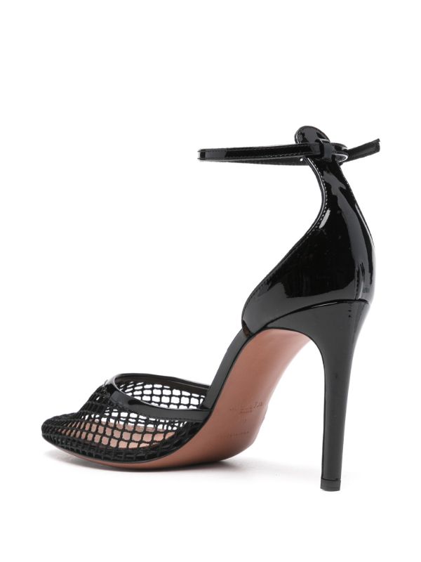 Alaïa Black High Fishnet 90 Leather Pumps | Browns Pumps