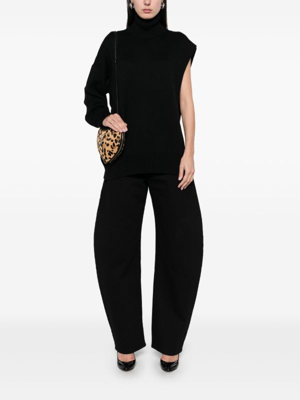 Alaïa Black Single-Sleeved Sweater | Browns Knitted Sweaters