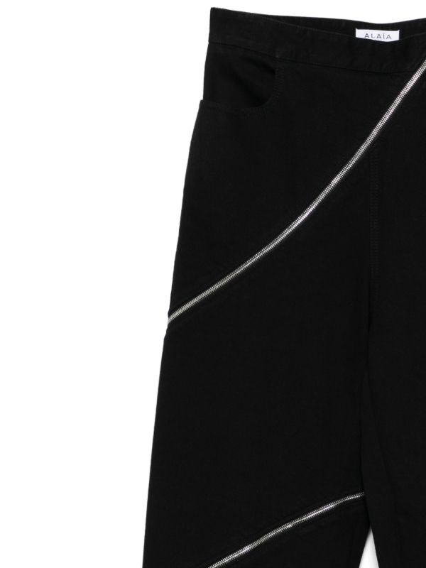 Alaïa Black Spiral Jeans | Browns Straight-Leg Pants