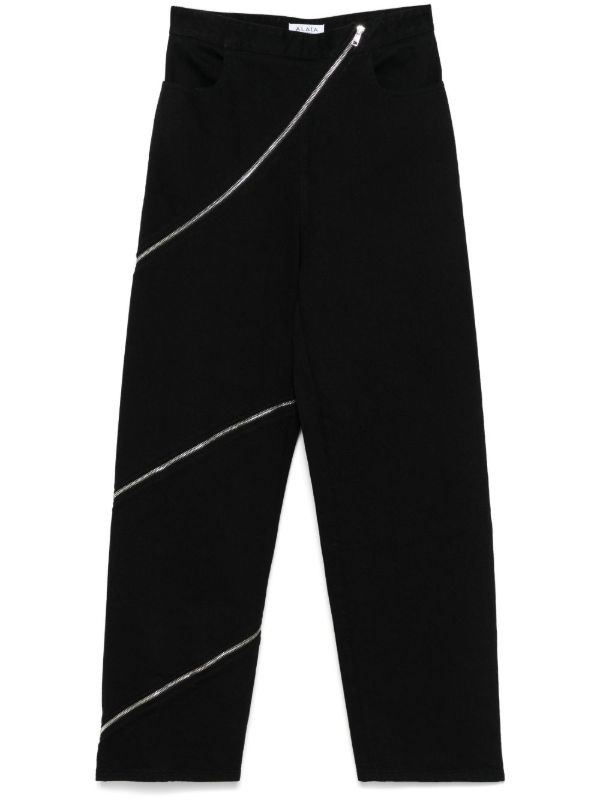 Alaïa Black Spiral Jeans | Browns Straight-Leg Pants