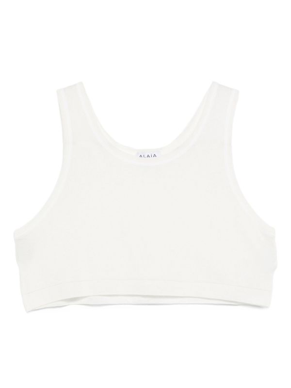 Alaïa high-neck bubble-hem top | Browns Vests & Tank Tops