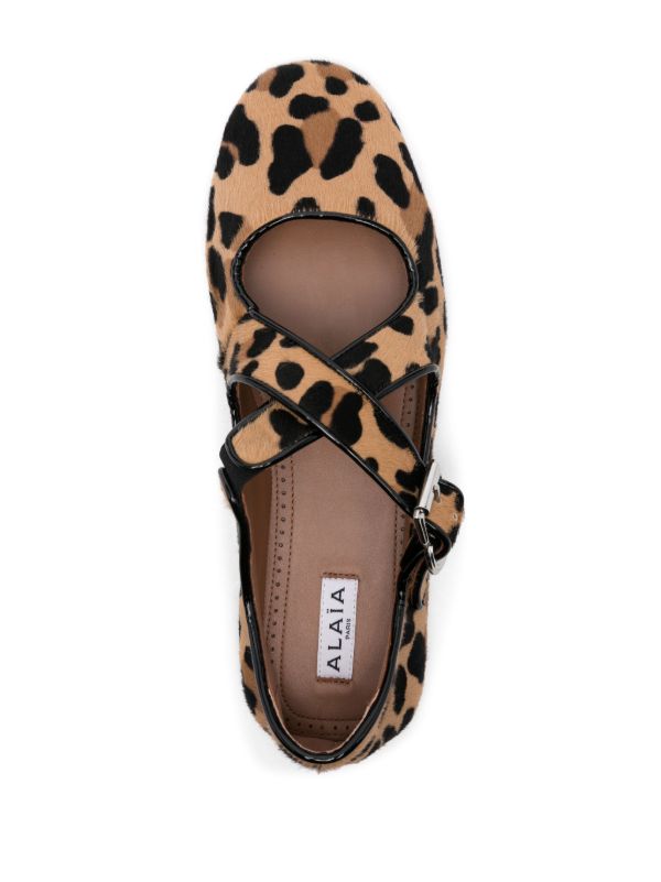 Alaïa Neutral Criss Cross Ballet Flats | Browns Ballerina Shoes