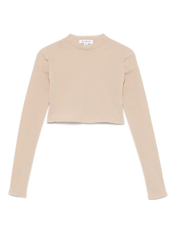 Alaïa Second Skin crop top | Browns T-Shirts & Jersey Shirts