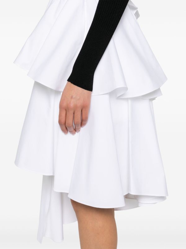 Alaïa Tiered Asymmetric Mini Skirt | Browns Asymmetric & Draped Skirts