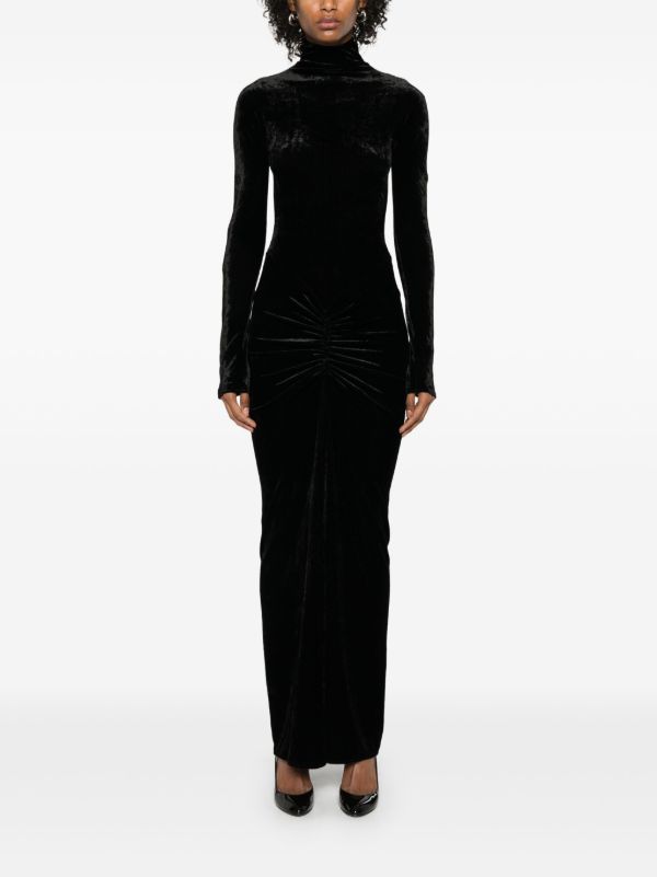 Alaïa Velvet Draped Maxi Dress | Browns Day Dresses