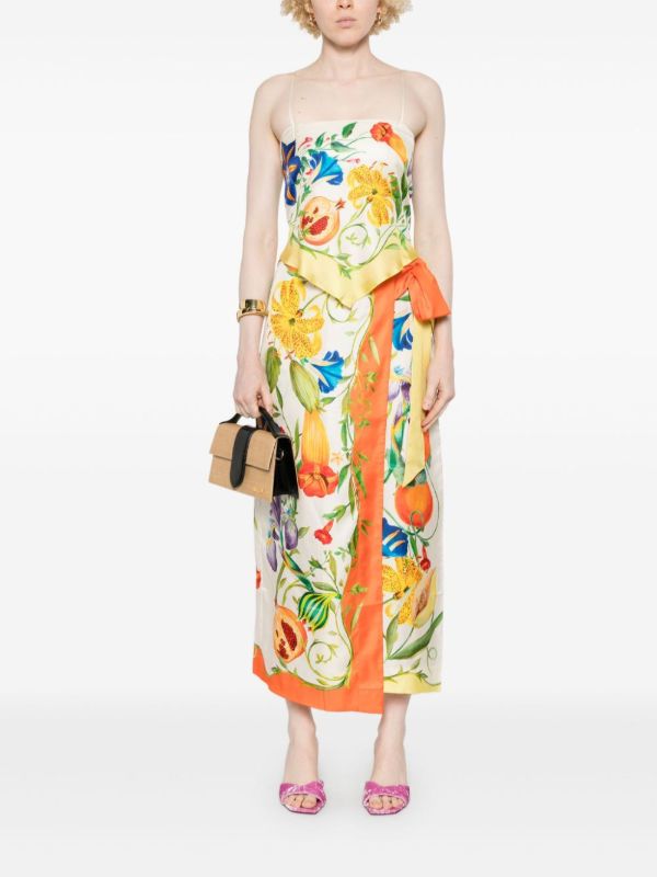 ALEMAIS Flores Midi Skirt | Browns Straight Skirts