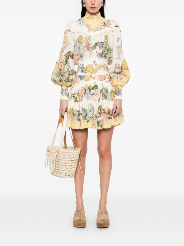 ALEMAIS Yellow Oleander Skirt | Browns High-Waisted Skirts