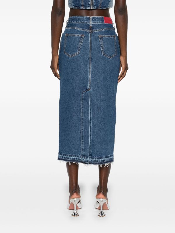 Alessandra Rich Blue Rhinestone Denim Skirt | Browns Denim Skirts