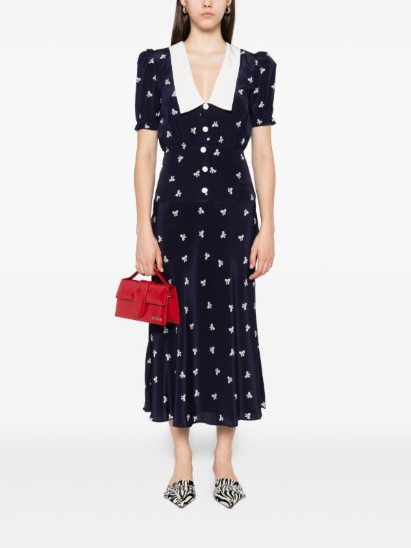 Alessandra Rich Bow-print Midi Dress | Browns Day Dresses