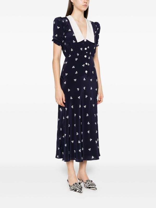 Alessandra Rich Bow-print Midi Dress | Browns Day Dresses
