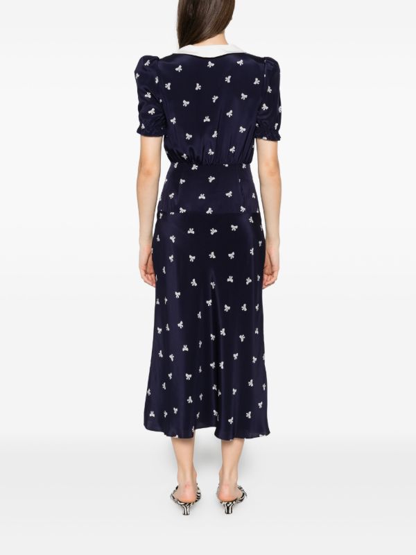 Alessandra Rich Bow-print Midi Dress | Browns Day Dresses