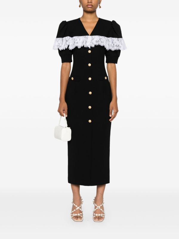 Alessandra Rich Lace Trim Midi Dress | Browns Day Dresses