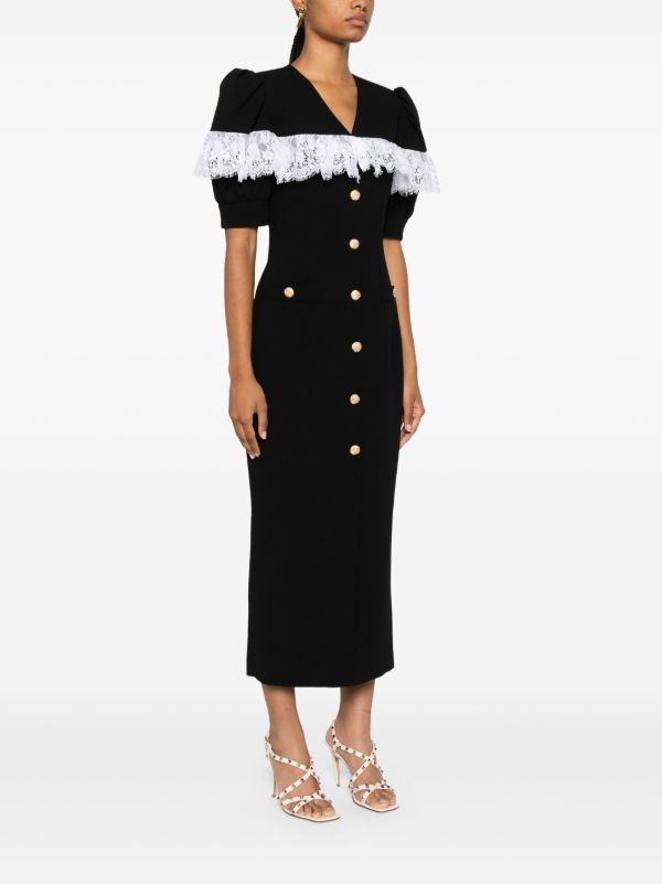 Alessandra Rich Lace Trim Midi Dress | Browns Day Dresses