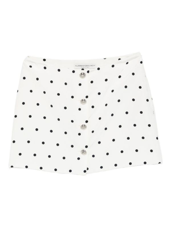 Alessandra Rich polka dot-print miniskirt | Browns Fitted Skirts