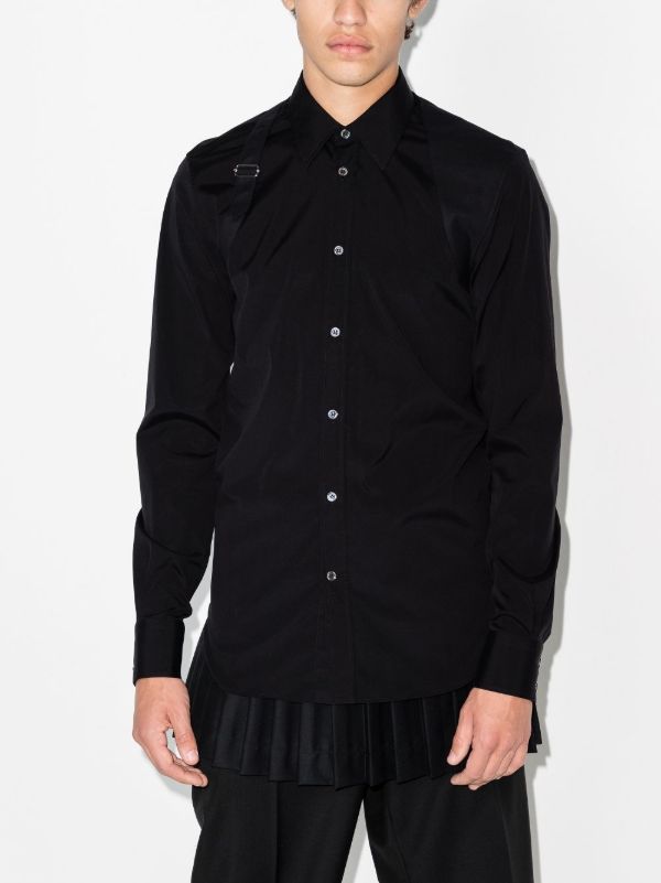 Alexander McQueen Black Harness Classic Collar Shirt | Browns Shirts