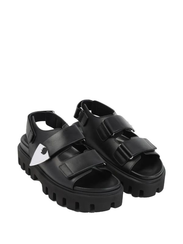 Alexander McQueen Black Leather Platform Sandals | Browns Sandals