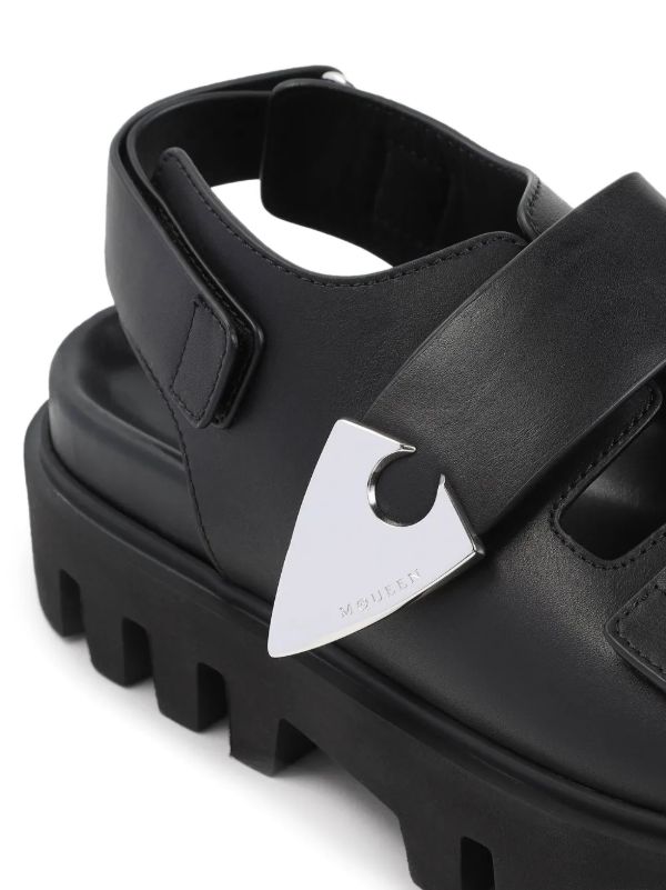 Alexander McQueen Black Leather Platform Sandals | Browns Sandals