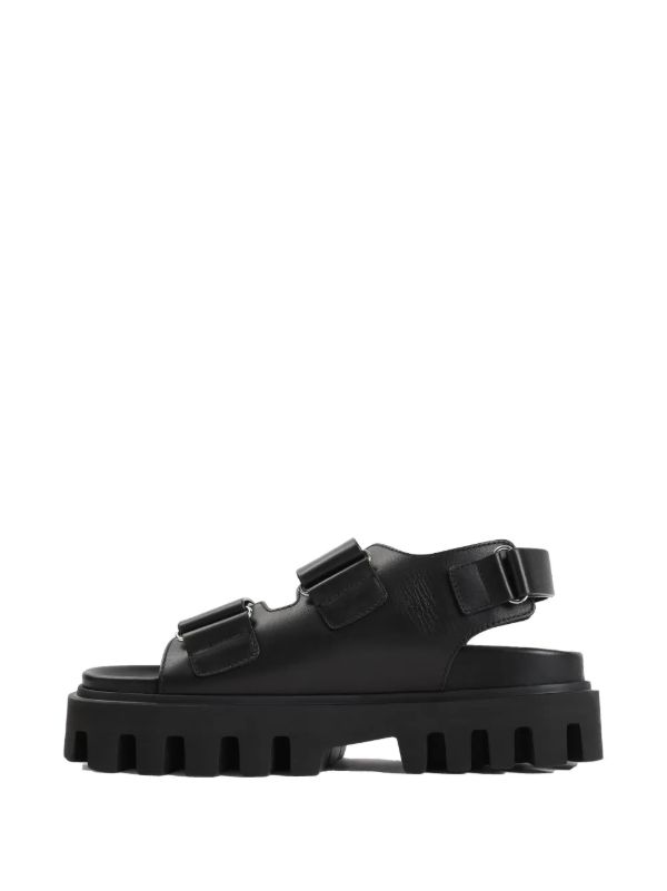 Alexander McQueen Black Leather Platform Sandals | Browns Sandals